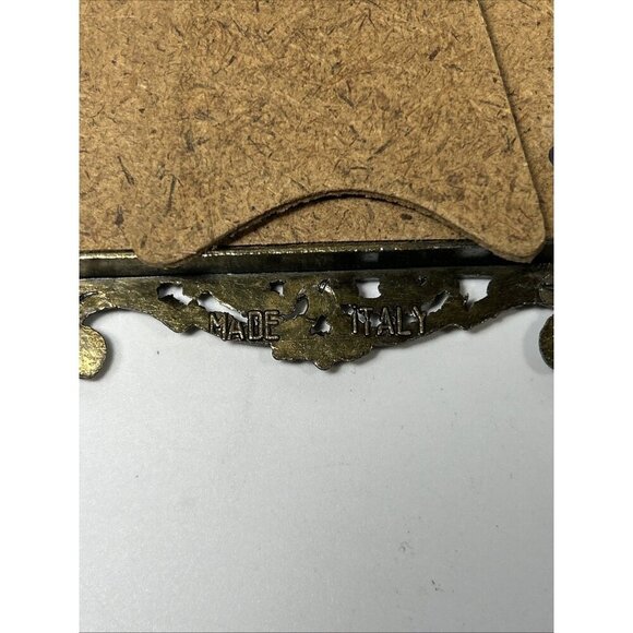Vintage Pair Of Ornate Small 3.5" x 4.5 Brass Metal Picture Frame made in Italy - Picture 7 of 10